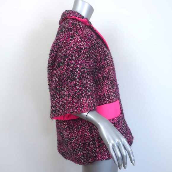 Prada Short Sleeve Tweed Puffer Jacket Pink Wool-Blend Size 38 - Picture 5 of 11